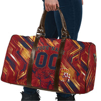Personalized Spain Football Travel Bag Spanish Shield Bull Mascot