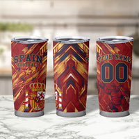 Personalized Spain Football Tumbler Cup Spanish Shield Bull Mascot