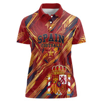 Personalized Spain Football Women Polo Shirt Spanish Shield Bull Mascot