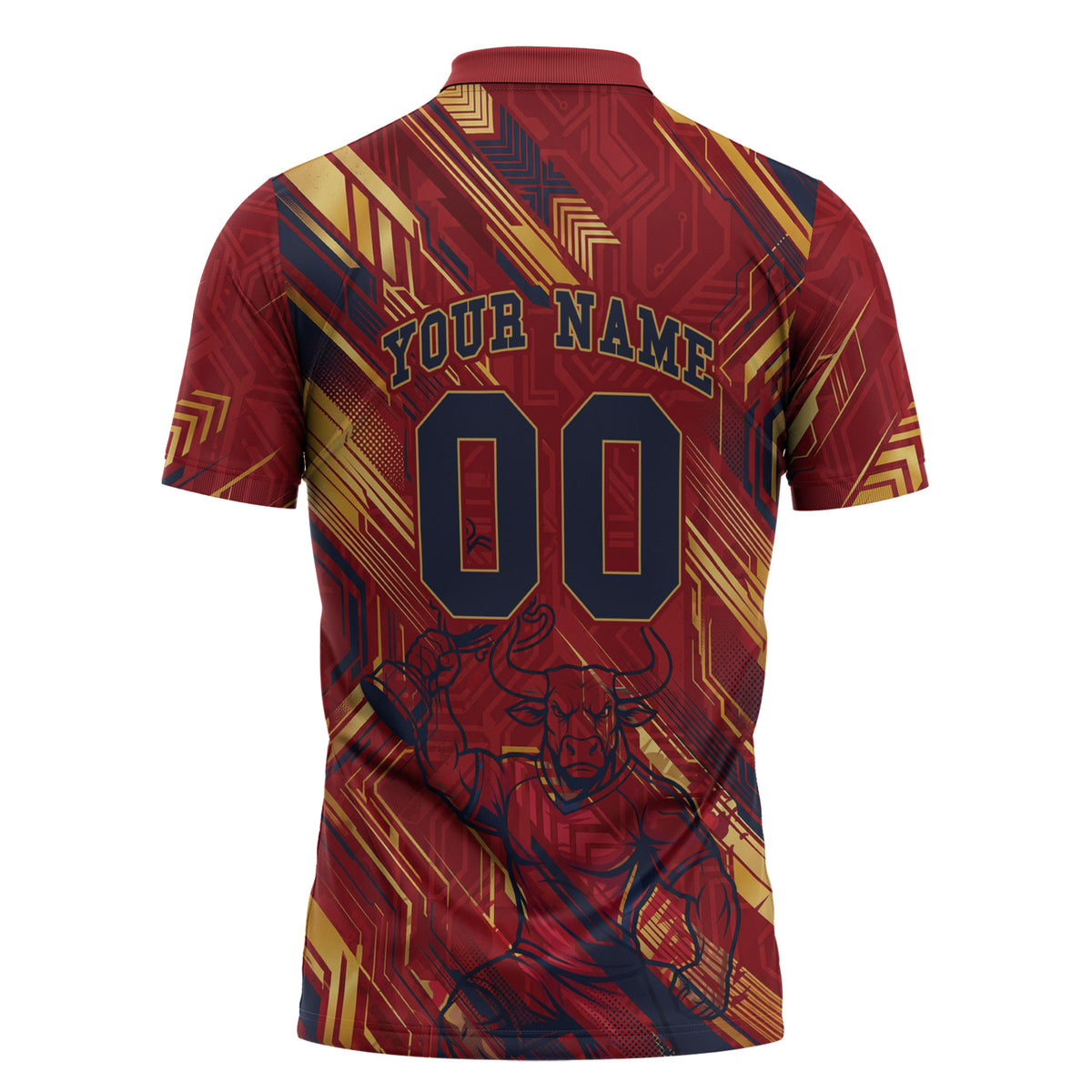 Personalized Spain Football Zipper Polo Shirt Spanish Shield Bull Mascot