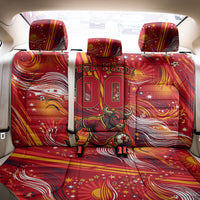 Personalized Spain Football Bull Mascot Back Car Seat Cover Dynamic Spanish Sunburst Abstract Flame