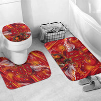 Personalized Spain Football Bull Mascot Bathroom Set Dynamic Spanish Sunburst Abstract Flame