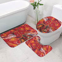 Personalized Spain Football Bull Mascot Bathroom Set Dynamic Spanish Sunburst Abstract Flame