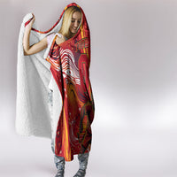 Personalized Spain Football Bull Mascot Hooded Blanket Dynamic Spanish Sunburst Abstract Flame