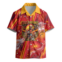 Personalized Spain Football Bull Mascot Kid Hawaiian Shirt Dynamic Spanish Sunburst Abstract Flame