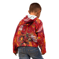 Personalized Spain Football Bull Mascot Kid Hoodie Dynamic Spanish Sunburst Abstract Flame