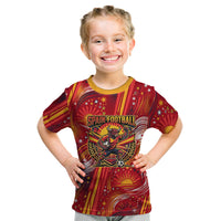 Personalized Spain Football Bull Mascot Kid T Shirt Dynamic Spanish Sunburst Abstract Flame