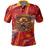 Personalized Spain Football Bull Mascot Polo Shirt Dynamic Spanish Sunburst Abstract Flame