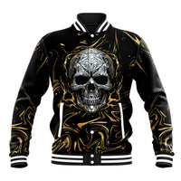 Skull Mable Golden Abstract Art Baseball Jacket Fuck You Excuses Learn To Admit When You Fuck Up - Wonder Print Shop