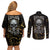 Skull Mable Golden Abstract Art Couples Matching Off Shoulder Short Dress and Long Sleeve Button Shirts Fuck You Excuses Learn To Admit When You Fuck Up - Wonder Print Shop