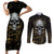 Skull Mable Golden Abstract Art Couples Matching Short Sleeve Bodycon Dress and Long Sleeve Button Shirts Fuck You Excuses Learn To Admit When You Fuck Up - Wonder Print Shop