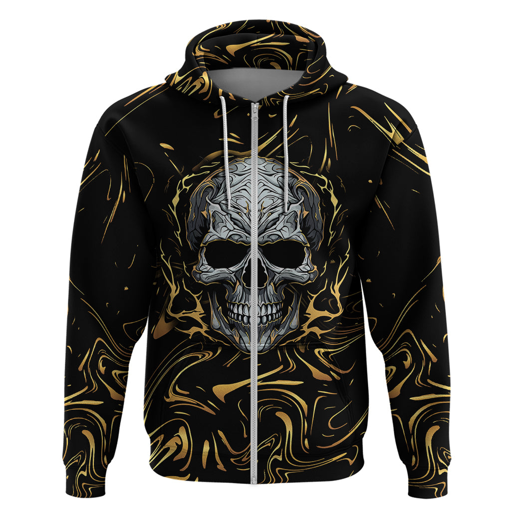 Skull Mable Golden Abstract Art Hoodie Fuck You Excuses Learn To Admit When You Fuck Up - Wonder Print Shop