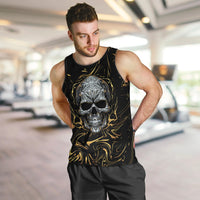 Skull Mable Golden Abstract Art Men Tank Top Fuck You Excuses Learn To Admit When You Fuck Up - Wonder Print Shop