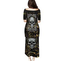 Skull Mable Golden Abstract Art Puletasi Fuck You Excuses Learn To Admit When You Fuck Up - Wonder Print Shop