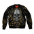 Skull Mable Golden Abstract Art Sleeve Zip Bomber Jacket Fuck You Excuses Learn To Admit When You Fuck Up - Wonder Print Shop