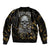 Skull Mable Golden Abstract Art Sleeve Zip Bomber Jacket Fuck You Excuses Learn To Admit When You Fuck Up - Wonder Print Shop