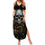 Skull Mable Golden Abstract Art Summer Maxi Dress Fuck You Excuses Learn To Admit When You Fuck Up - Wonder Print Shop
