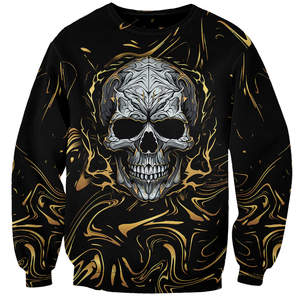 Skull Mable Golden Abstract Art Sweatshirt Fuck You Excuses Learn To Admit When You Fuck Up - Wonder Print Shop