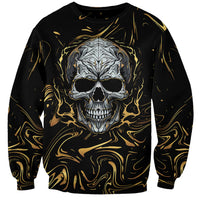 Skull Mable Golden Abstract Art Sweatshirt Fuck You Excuses Learn To Admit When You Fuck Up - Wonder Print Shop