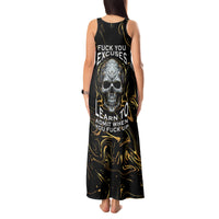 Skull Mable Golden Abstract Art Tank Maxi Dress Fuck You Excuses Learn To Admit When You Fuck Up - Wonder Print Shop
