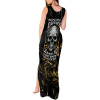 Skull Mable Golden Abstract Art Tank Maxi Dress Fuck You Excuses Learn To Admit When You Fuck Up - Wonder Print Shop