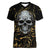 Skull Mable Golden Abstract Art Women V Neck T Shirt Fuck You Excuses Learn To Admit When You Fuck Up - Wonder Print Shop
