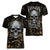 Skull Mable Golden Abstract Art Women V Neck T Shirt Fuck You Excuses Learn To Admit When You Fuck Up - Wonder Print Shop