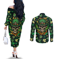 skull-and-shamrock-leaf-pattern-couples-matching-off-the-shoulder-long-sleeve-dress-and-long-sleeve-button-shirts-good-luck