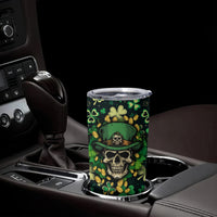 Skull and Shamrock Leaf Pattern Tumbler Cup Good Luck - Wonder Print Shop