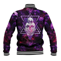 Skull and Moth Baseball Jacket Fantasy Cosmic Abstract - Grunge Purple Art - Wonder Print Shop