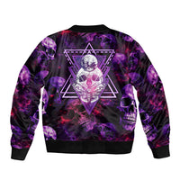Skull and Moth Bomber Jacket Fantasy Cosmic Abstract - Grunge Purple Art - Wonder Print Shop