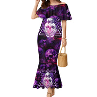 Skull and Moth Mermaid Dress Fantasy Cosmic Abstract - Grunge Purple Art - Wonder Print Shop
