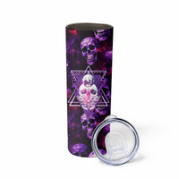 Skull and Moth Skinny Tumbler Fantasy Cosmic Abstract - Grunge Purple Art - Wonder Print Shop