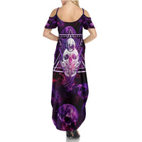 Skull and Moth Summer Maxi Dress Fantasy Cosmic Abstract - Grunge Purple Art - Wonder Print Shop