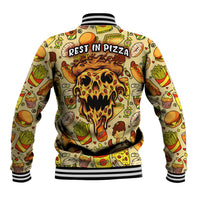 Skull Pizza Pattern Baseball Jacket Rest in pizza - Wonder Print Shop