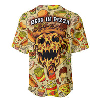 Skull Pizza Pattern Baseball Jersey Rest in pizza - Wonder Print Shop
