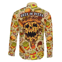 Skull Pizza Pattern Family Matching Long Sleeve Bodycon Dress and Hawaiian Shirt Rest in pizza - Wonder Print Shop