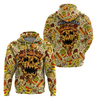 Skull Pizza Pattern Hoodie Rest in pizza - Wonder Print Shop