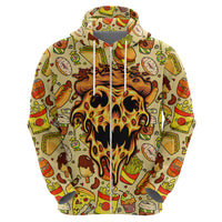 Skull Pizza Pattern Hoodie Rest in pizza - Wonder Print Shop
