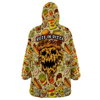 Skull Pizza Pattern Wearable Blanket Hoodie Rest in pizza - Wonder Print Shop