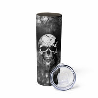 Skull Grunge Pattern Skinny Tumbler Warning I'm an Asshole - Wonder Print Shop