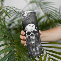 Skull Grunge Pattern Skinny Tumbler Warning I'm an Asshole - Wonder Print Shop