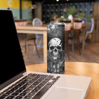 Skull Grunge Pattern Skinny Tumbler Warning I'm an Asshole - Wonder Print Shop