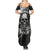Skull Grunge Pattern Summer Maxi Dress Warning I'm an Asshole - Wonder Print Shop