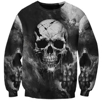 Skull Grunge Pattern Sweatshirt Warning I'm an Asshole - Wonder Print Shop