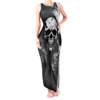 Skull Grunge Pattern Tank Maxi Dress Warning I'm an Asshole - Wonder Print Shop