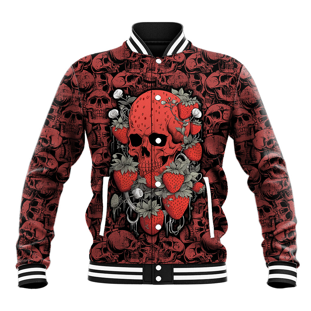 Skull pattern Baseball Jacket I Love You Berry Much - Wonder Print Shop