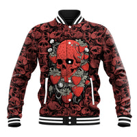 Skull pattern Baseball Jacket I Love You Berry Much - Wonder Print Shop