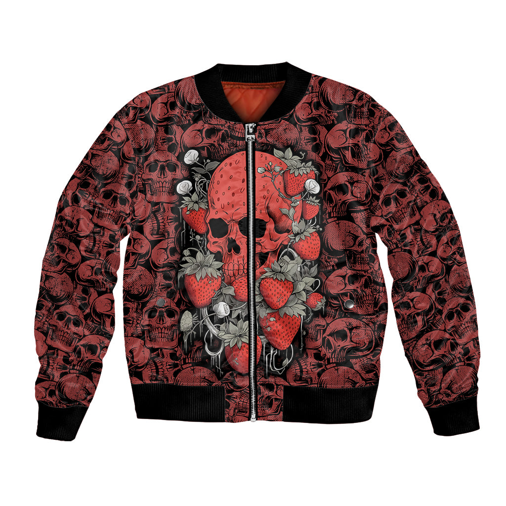 Skull pattern Bomber Jacket I Love You Berry Much - Wonder Print Shop