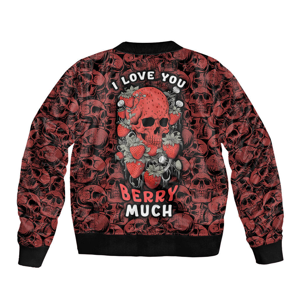 Skull pattern Bomber Jacket I Love You Berry Much - Wonder Print Shop